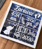 Personalized Baby Stat 8" x 8"