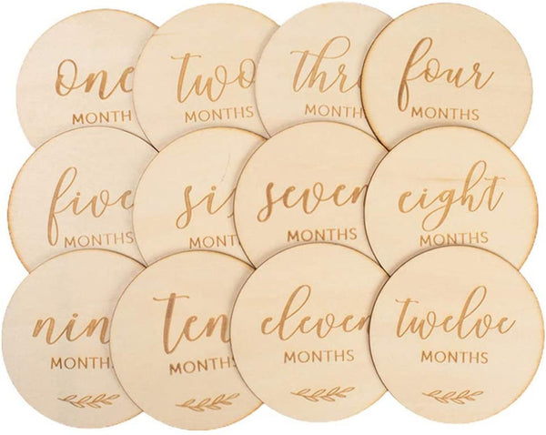 Wooden Milestone New Born | Monthly Baby Milestone Discs | Milestone Markers | Baby Gift | Milestone Block | Baby Milestone Cards