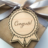 Personalized Congrats Wood Tag